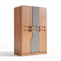 Armario de madera en color natural con espejo 180 x 90 x 45cm y tres puertas