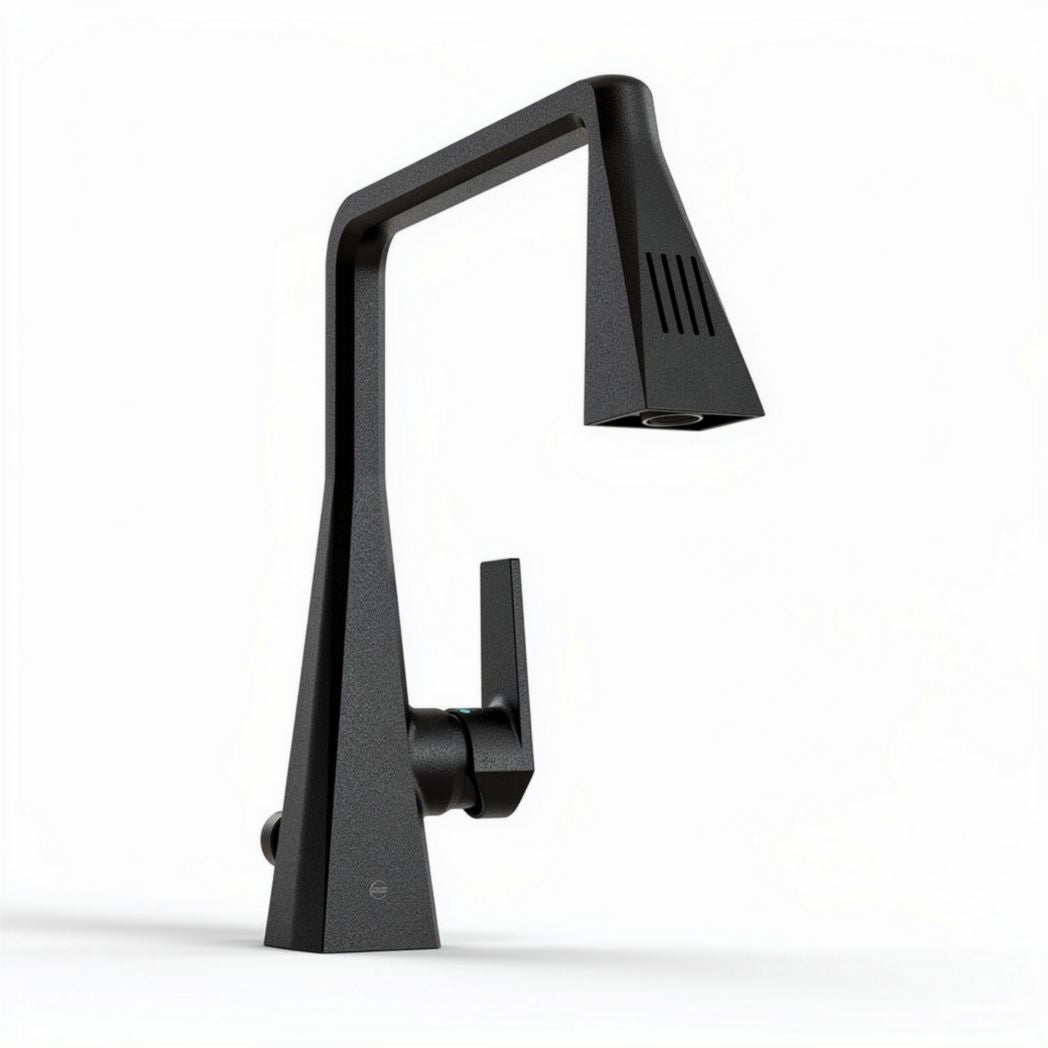 Grifo de cocina negro de diseño moderno con salida de agua flexible 25 x 10 x 40cm