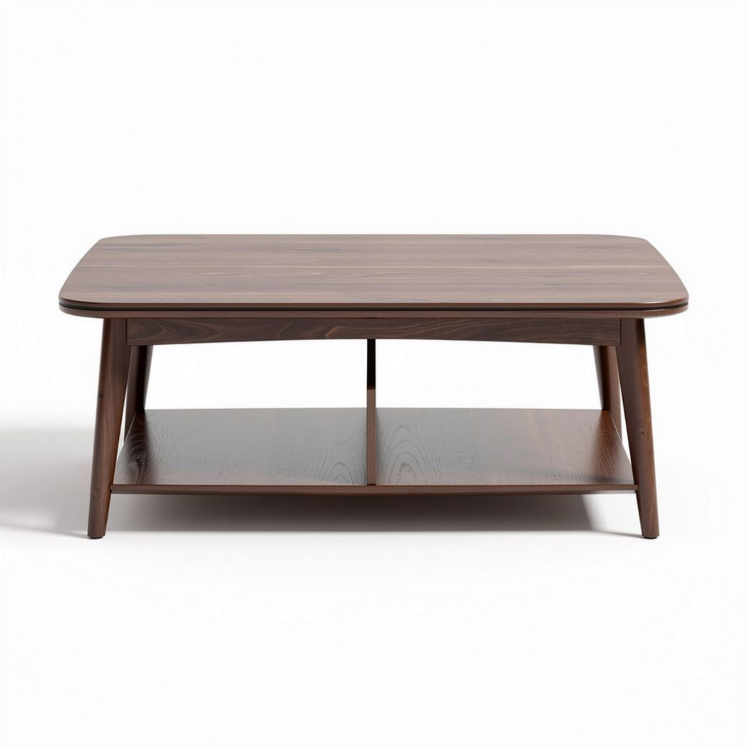 Mesa de centro de madera con estante inferior 120 x 60 x 40 cm color marrón