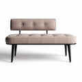 Sofá tapizado en tela beige con patas metálicas negro 120 x 60 x 75cm