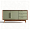 Mueble de almacenamiento de madera con acabado verde y patas de madera 120 x 40 x 75cm